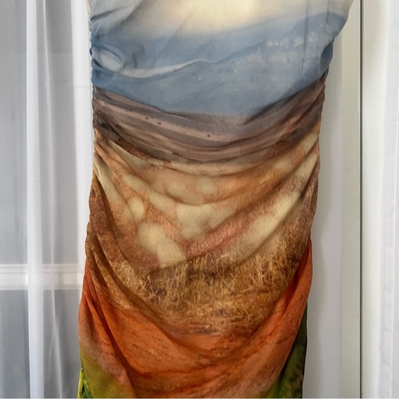 Urban Outfitters Mesh Landscape Y2K Mini Dress Size Small - Picture 8 of 13